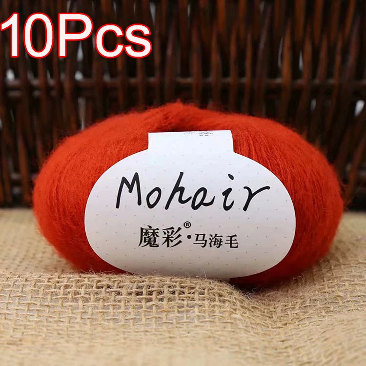 10Pcs/Lot Mohair Yarn hand knitting Soft Mohair Crochet yarn For knit lana crochet wool DIY Shawl Sweater Cloth