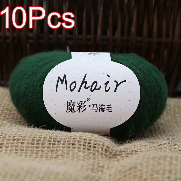 10Pcs/Lot Mohair Yarn hand knitting Soft Mohair Crochet yarn For knit lana crochet wool DIY Shawl Sweater Cloth