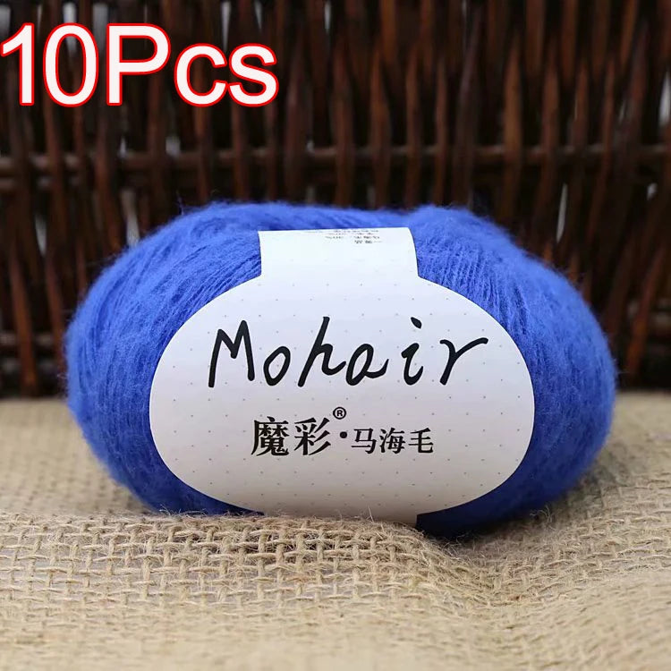 10Pcs/Lot Mohair Yarn hand knitting Soft Mohair Crochet yarn For knit lana crochet wool DIY Shawl Sweater Cloth