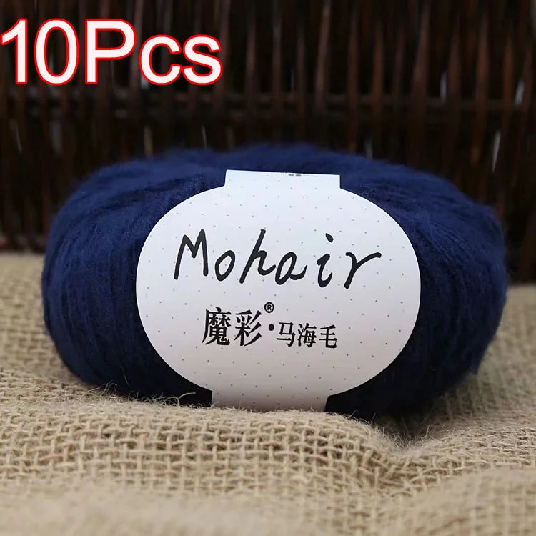 10Pcs/Lot Mohair Yarn hand knitting Soft Mohair Crochet yarn For knit lana crochet wool DIY Shawl Sweater Cloth