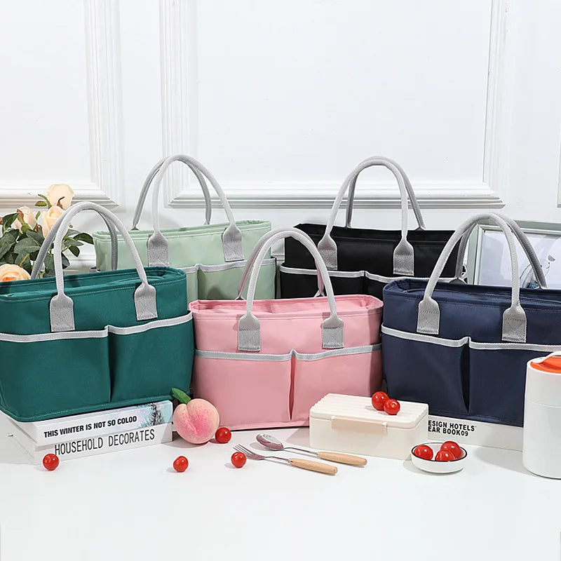 Thermal Insulation Lunch Bag Large Capacity Multifunctional Handbag Outdoor Picnic Thermos Baby Diaper Bottle Storage Mummy Bags
