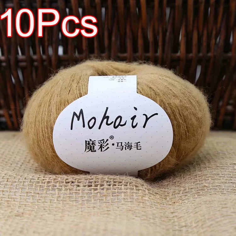 10Pcs/Lot Mohair Yarn hand knitting Soft Mohair Crochet yarn For knit lana crochet wool DIY Shawl Sweater Cloth
