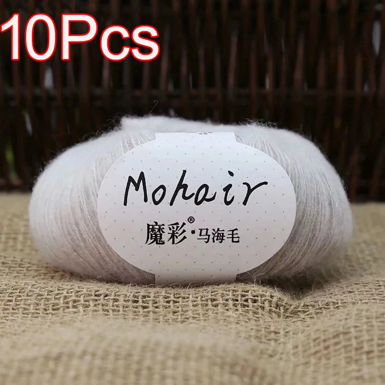 10Pcs/Lot Mohair Yarn hand knitting Soft Mohair Crochet yarn For knit lana crochet wool DIY Shawl Sweater Cloth
