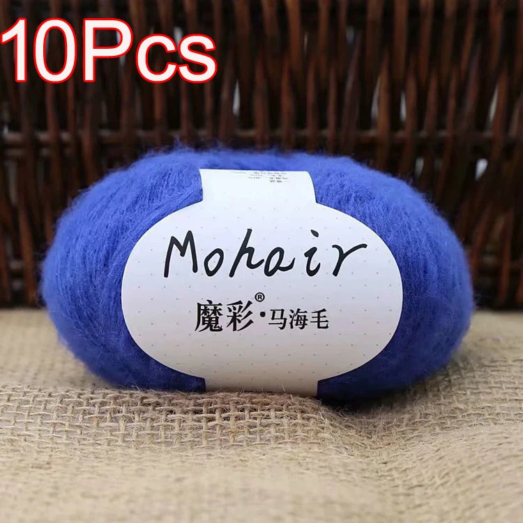 10Pcs/Lot Mohair Yarn hand knitting Soft Mohair Crochet yarn For knit lana crochet wool DIY Shawl Sweater Cloth