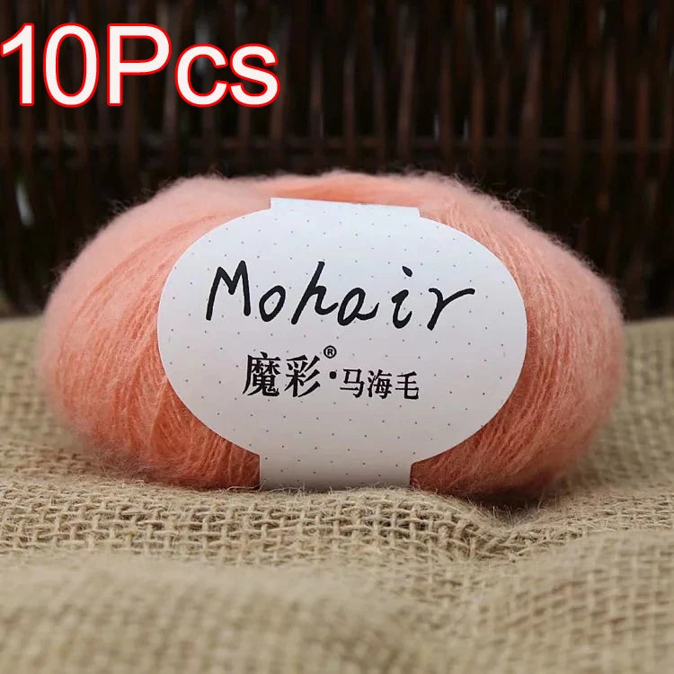 10Pcs/Lot Mohair Yarn hand knitting Soft Mohair Crochet yarn For knit lana crochet wool DIY Shawl Sweater Cloth