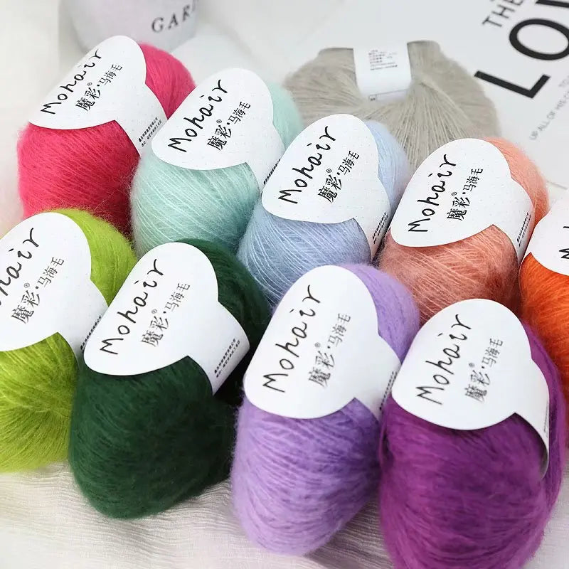 10Pcs/Lot Mohair Yarn hand knitting Soft Mohair Crochet yarn For knit lana crochet wool DIY Shawl Sweater Cloth