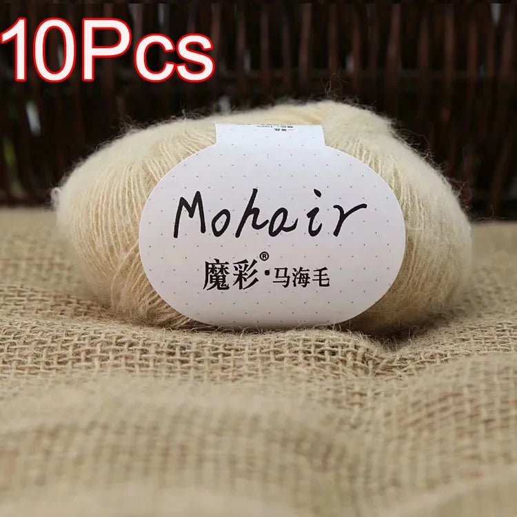 10Pcs/Lot Mohair Yarn hand knitting Soft Mohair Crochet yarn For knit lana crochet wool DIY Shawl Sweater Cloth