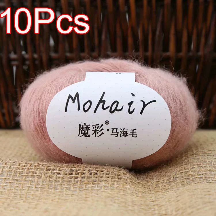 10Pcs/Lot Mohair Yarn hand knitting Soft Mohair Crochet yarn For knit lana crochet wool DIY Shawl Sweater Cloth
