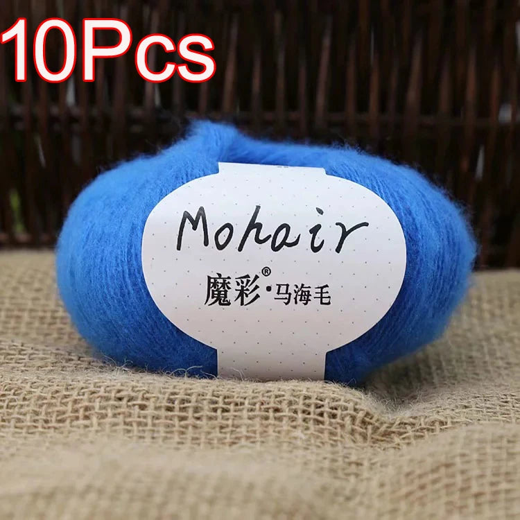 10Pcs/Lot Mohair Yarn hand knitting Soft Mohair Crochet yarn For knit lana crochet wool DIY Shawl Sweater Cloth