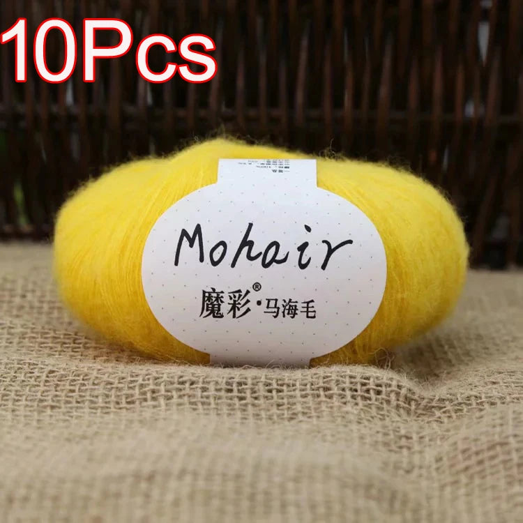 10Pcs/Lot Mohair Yarn hand knitting Soft Mohair Crochet yarn For knit lana crochet wool DIY Shawl Sweater Cloth