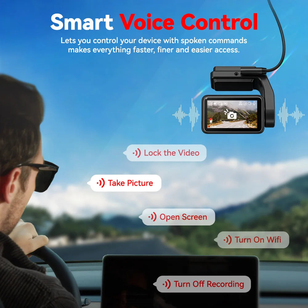 REDTIGER A4 Dash Camera Front and Rear 4k Dash Cam Drive Recorder for WiFi GPS Car Dvr for 24H Parking Mode Black Box for Car