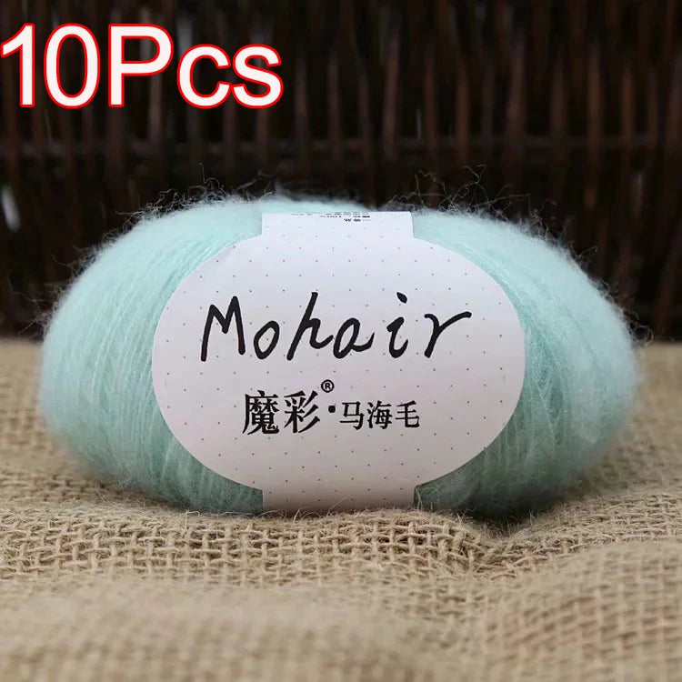 10Pcs/Lot Mohair Yarn hand knitting Soft Mohair Crochet yarn For knit lana crochet wool DIY Shawl Sweater Cloth