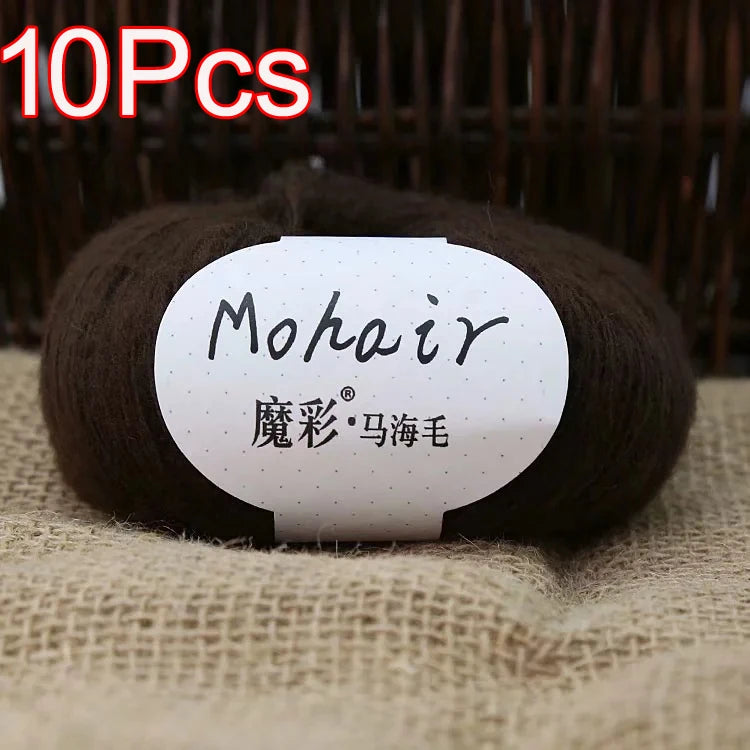 10Pcs/Lot Mohair Yarn hand knitting Soft Mohair Crochet yarn For knit lana crochet wool DIY Shawl Sweater Cloth