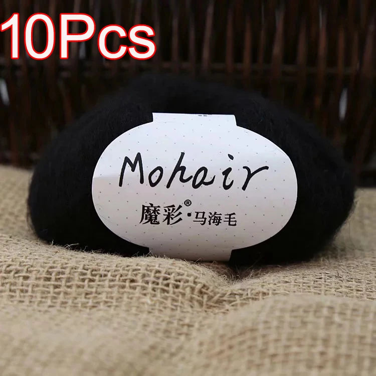 10Pcs/Lot Mohair Yarn hand knitting Soft Mohair Crochet yarn For knit lana crochet wool DIY Shawl Sweater Cloth