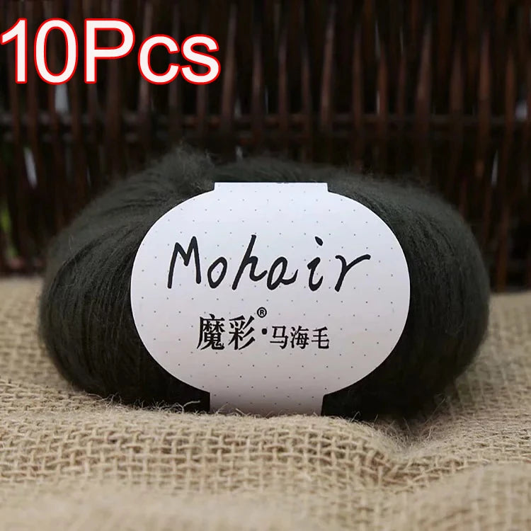 10Pcs/Lot Mohair Yarn hand knitting Soft Mohair Crochet yarn For knit lana crochet wool DIY Shawl Sweater Cloth