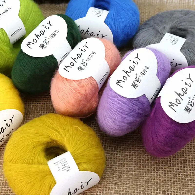 10Pcs/Lot Mohair Yarn hand knitting Soft Mohair Crochet yarn For knit lana crochet wool DIY Shawl Sweater Cloth