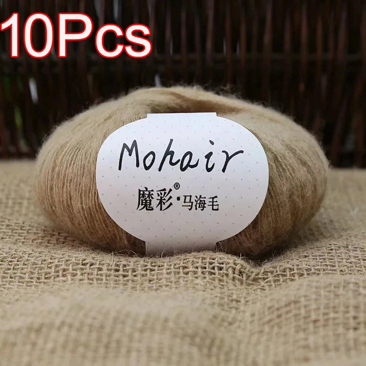 10Pcs/Lot Mohair Yarn hand knitting Soft Mohair Crochet yarn For knit lana crochet wool DIY Shawl Sweater Cloth
